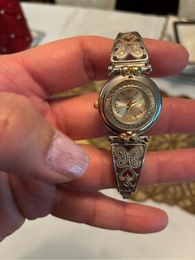 Vintage Two-Tone Silver and Gold Women's Bracelet Watch - Estate Jewelry Antique